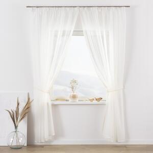 Lily voile net curtains with lace trim - Set of 2