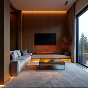 Built-in 3D Electric Fireplace Insert with Water Vapour, LED, with APP, ElectricSun MISTique XXL 200 cm