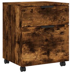 Mobile File Cabinet with Wheels Smoked Oak 45x38x54 cm Engineered Wood