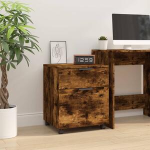 Mobile File Cabinet with Wheels Smoked Oak 45x38x54 cm Engineered Wood