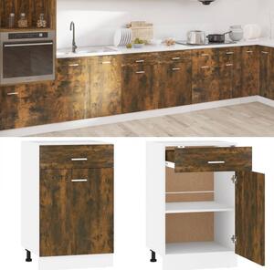 Drawer Bottom Cabinet Smoked Oak 50x46x81,5 cm Engineered Wood