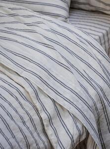 Ivory Kemptown Stripe Linen Blend Flat Sheet | Double | Piglet in Bed
