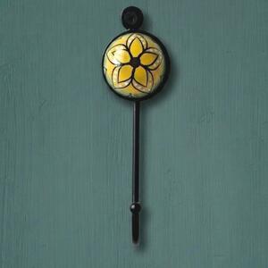 Ceramic Coat Hooks - Yellow Flower