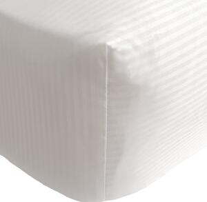 Catherine Lansfield 300 Thread Count Satin Stripe Fitted Sheet Single White