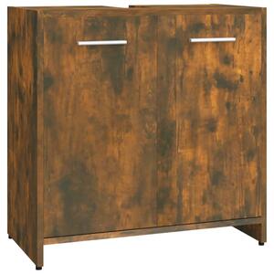 Bathroom Cabinet Smoked Oak 60x33x60 cm Engineered Wood