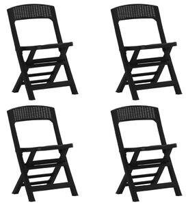 Folding Garden Chairs 4 pcs PP Anthracite