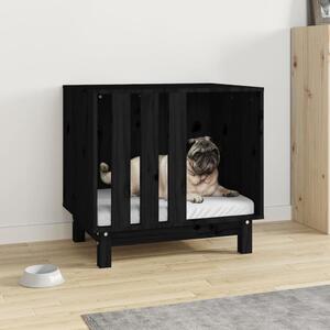 Dog House Black 60x45x57 cm Solid Wood Pine