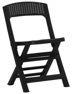 Folding Garden Chairs 4 pcs PP Anthracite