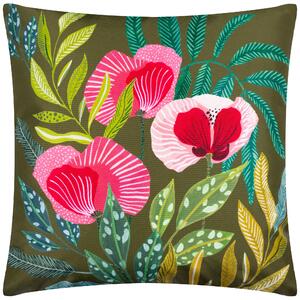House Of Bloom Poppy Outdoor 43cm x 43cm Filled Cushion Olive