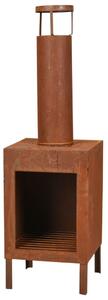 Ambiance Fireplace with Chimney and Handles 100 cm Rust