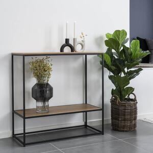 House Nordic Console Table with 2 Shelves Avery Oak and Black