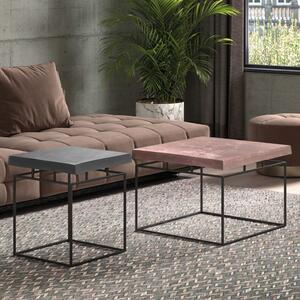 Rousseau 2 Piece Coffee Table Set Aron Metal Grey and Rust