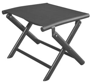Folding Footstool Black Aluminium and Textilene