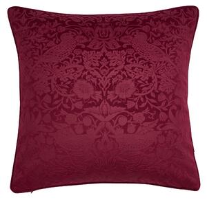 William Morris At Home Strawberry Thief Embossed 50cmx50cm Filled Cushion Berry