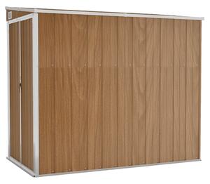 Wall-mounted Garden Shed Brown 118x194x178 cm Galvanised Steel