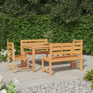 5 Piece Garden Dining Set Solid Wood Teak