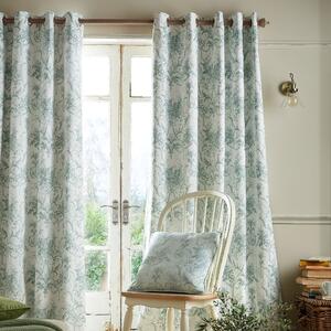 Laura Ashley Tuileries Ready Made Eyelet Blackout Curtains Dark Sage