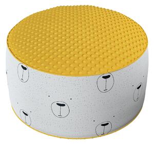 Two-coloured Coli pouf with Minky