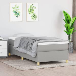 Box Spring Bed Frame Light Grey 90x190 cm Single Fabric