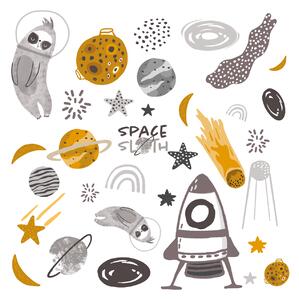 Space Sloth sticker set