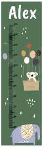 Personalized measuring tape Zoo Party green