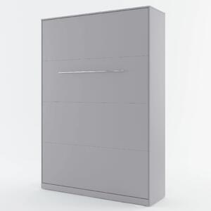 Cadott Wooden Vertical Wall Small Double Bed In Grey