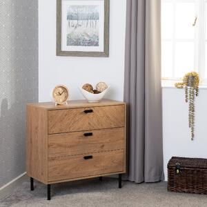 Barker 3 Drawer Chest, Oak Effect Oak