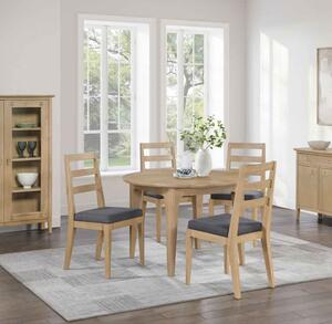 Petaluma Wooden Round Dining Table With 6 Chairs - Oak