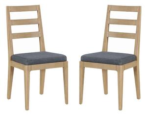 Petaluma Wooden Dining Chairs With Fabric Seat In Pair - Oak
