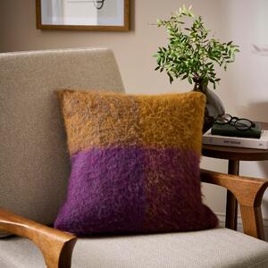 Timeless Check Faux Mohair Square Cushion MultiColoured