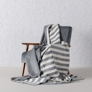 Cotton Cloud Blanket - Grey & White Stripes 150x200cm