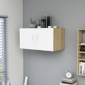 Wall Mounted Cabinet White and Sonoma Oak 80x39x40 cm Engineered Wood