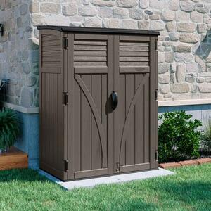 Decluttered Reinforced Resin Garden Storage Cabinet in Stone Grey