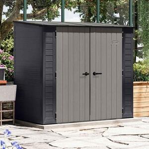 Decluttered 7x4 Reinforced Resin Garden Storage Cabinet in Anthracite