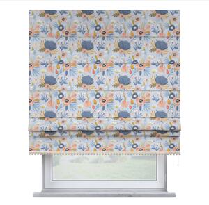 Roman blind with pompoms