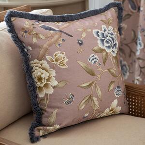 Sanderson Porcelain Garden Printed Chenille 50cm x 50cm Filled Cushion Blush