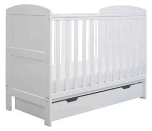 Ickle Bubba Coleby Mini Cot Bed & Under Drawer White - Without Mattress