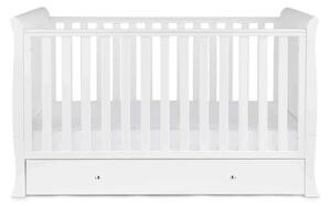 Ickle Bubba Snowdon Classic Cot Bed White - Fibre Mattress