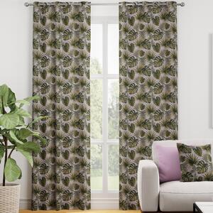 Monstera Made To Measure Curtains Green