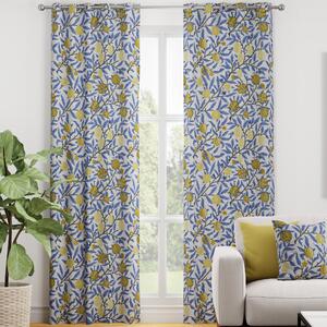 Heritage Fruits And Foliage Made To Measure Curtains Wedgewood Blue