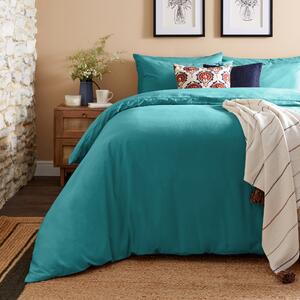 Simply Brushed Cotton Teal Green Duvet Cover & Pillowcase Set Teal (Green)