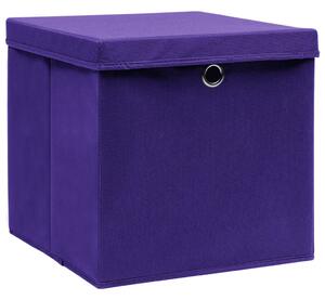 Storage Boxes with Covers 10 pcs 28x28x28 cm Purple