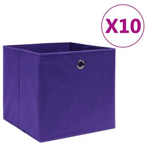 Storage Boxes 10 pcs Non-woven Fabric 28x28x28 cm Purple