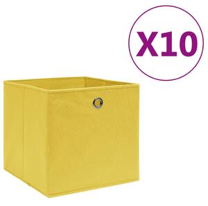 Storage Boxes 10 pcs Non-woven Fabric 28x28x28 cm Yellow