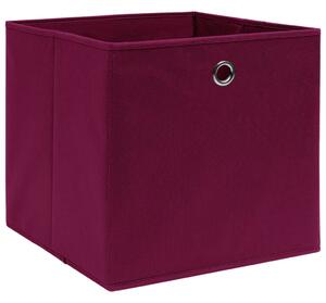 Storage Boxes 10 pcs Non-woven Fabric 28x28x28 cm Dark Red