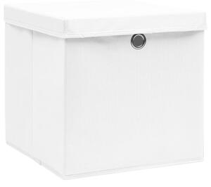 Storage Boxes with Covers 4 pcs 28x28x28 cm White