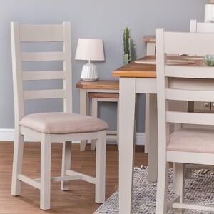 Chester Stone Painted Slat Back Dining Chair With Fabric Seat