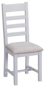 Suffolk Grey Painted Oak Ladderback Chair With Fabric Seat