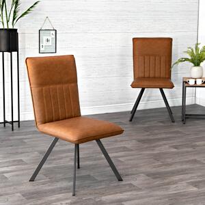 Industrial Tan Dining Chair