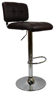 Castro Faux Leather Chrome Bar Stool Brown